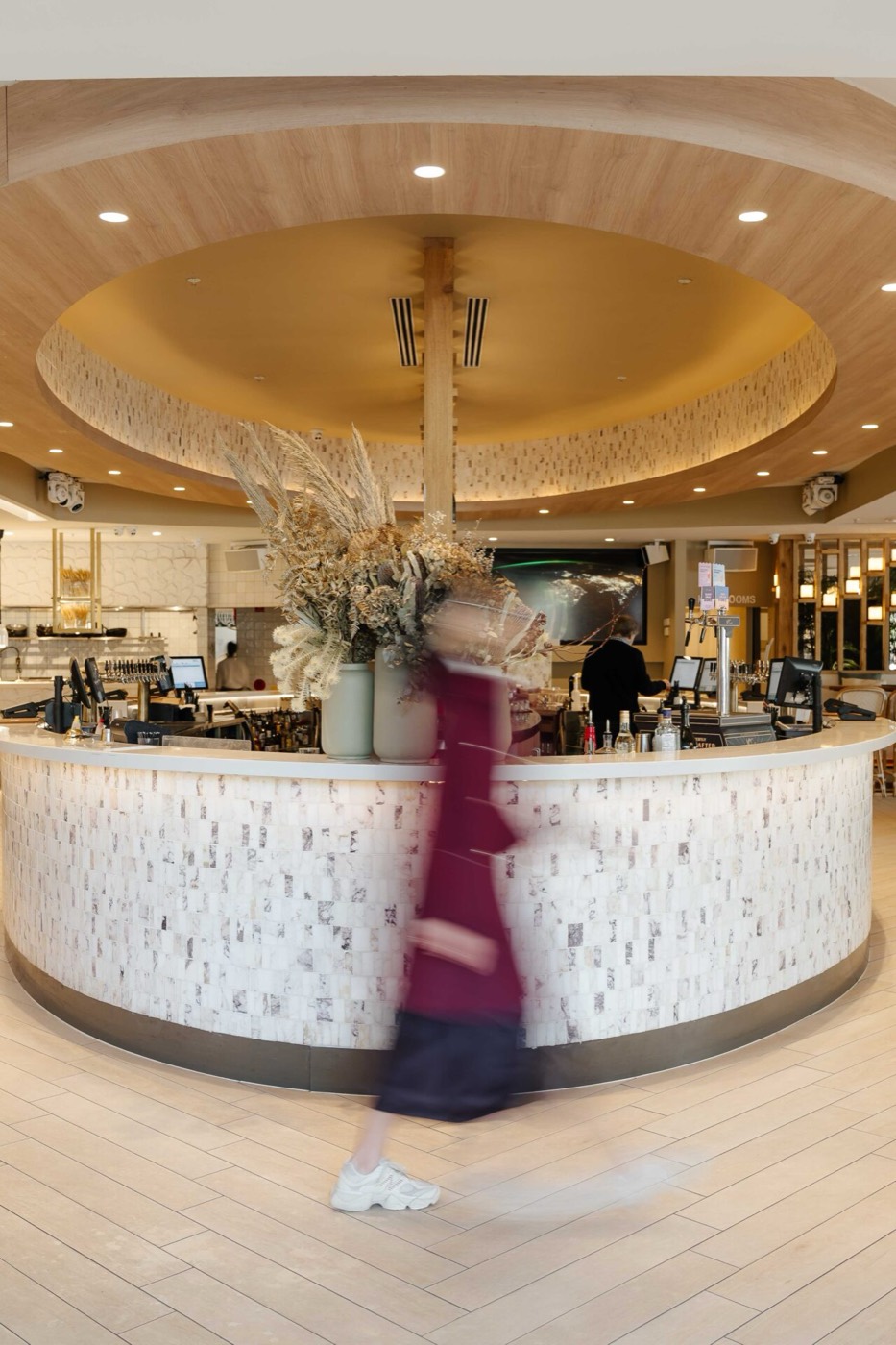 Round central bar inside Darling Pavilion
