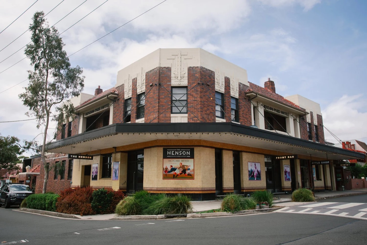 The Henson Park Hotel's brick corner building in Marrickville
