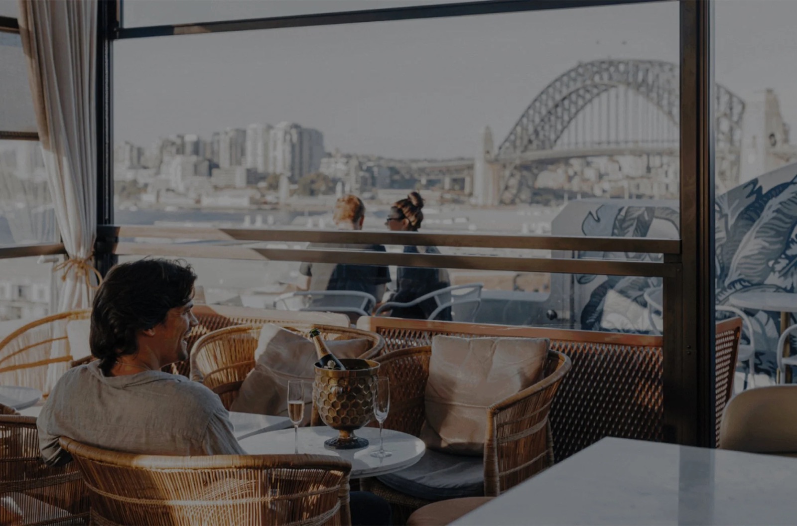 Guest at Hotel Palisade's rooftop with the Harbour Bridge view